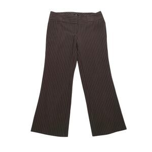 Vintage 90s Stoosh Brown and White Pinstripe Low Rise Bootcut Pants 7